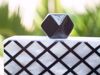 Imagem de BOLSA109- Bolsa madre pérola retangular com preto, detalhe xadrez