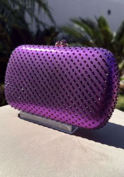 Imagem de BOLSA152 - Bolsa roxa arredondada com brilho